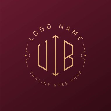 Lüks UIB Logo Tasarımı, Zarif Harf UIB Monogram Logosu. Minimalist Çokgen UIB Logo Tasarım Şablonu