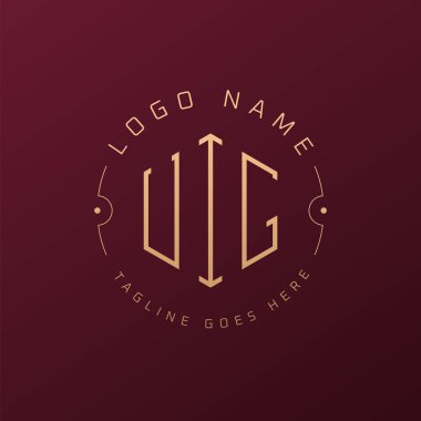 Luxury UIG Logo Design, Elegant Letter UIG Monogram Logo. Minimalist Polygon UIG Logo Design Template clipart