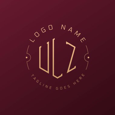 Lüks ULZ Logo Tasarımı, Zarif ULZ Monogram Logosu. Minimalist Çokgen ULZ Logo Tasarım Şablonu