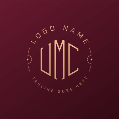 Luxury UMC Logo Design, Elegant Letter UMC Monogram Logo. Minimalist Polygon UMC Logo Design Template clipart