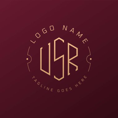 Luxury USR Logo Design, Elegant Letter USR Monogram Logo. Minimalist Polygon USR Logo Design Template clipart