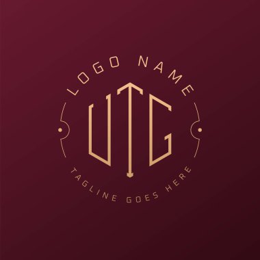 Lüks UTG Logo Tasarımı, Zarif Harf UTG Monogram Logosu. Minimalist Çokgen UTG Logo Tasarım Şablonu