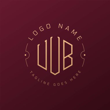 Lüks UUB Logo Tasarımı, Zarif Harf UUUB Monogram Logosu. Minimalist Çokgen UUB Logo Tasarım Şablonu