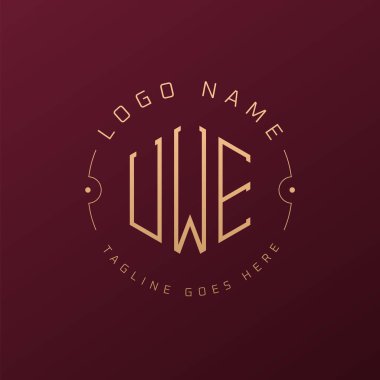 Luxury UWE Logo Design, Elegant Letter UWE Monogram Logo. Minimalist Polygon UWE Logo Design Template clipart