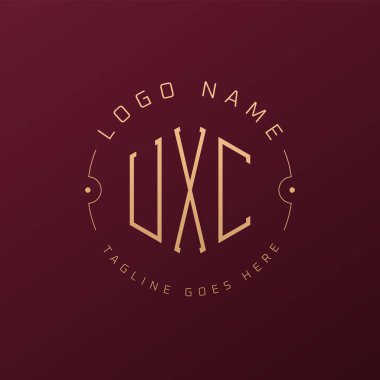 Luxury UXC Logo Design, Elegant Letter UXC Monogram Logo. Minimalist Polygon UXC Logo Design Template clipart