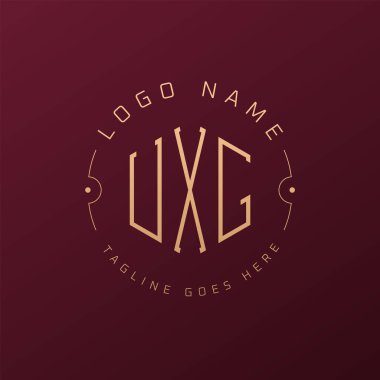 Lüks UXG Logo Tasarımı, Zarif Harf UXG Monogram Logosu. Minimalist Çokgen UXG Logo Tasarım Şablonu