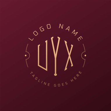 Lüks UYX Logo Tasarımı, Zarif Harf UYX Monogram Logosu. Minimalist Çokgen UYX Logo Tasarım Şablonu