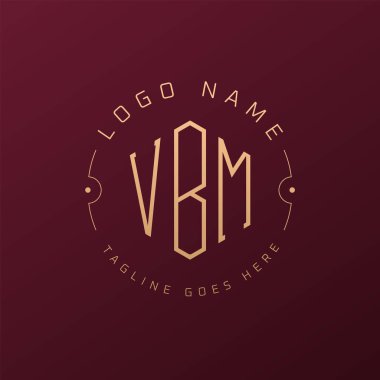 Lüks VBM Logo Tasarımı, Zarif Harf VBM Monogram Logosu. Minimalist Çokgen VBM Logo Tasarım Şablonu