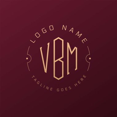 Luxury VBM Logo Design, Elegant Letter VBM Monogram Logo. Minimalist Polygon VBM Logo Design Template clipart