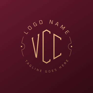 Luxury VCC Logo Design, Elegant Letter VCC Monogram Logo. Minimalist Polygon VCC Logo Design Template clipart