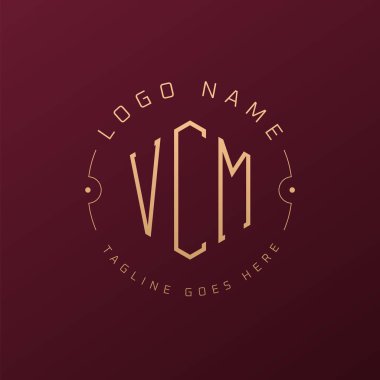 Luxury VCM Logo Design, Elegant Letter VCM Monogram Logo. Minimalist Polygon VCM Logo Design Template clipart