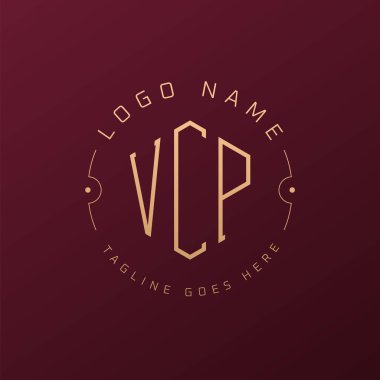 Lüks VCP Logo Tasarımı, Zarif VCP Monogram Logosu. Minimalist Çokgen VCP Logo Tasarım Şablonu