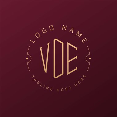 Lüks VDE Logo Tasarımı, Zarif Harf VDE Monogram Logosu. Minimalist Çokgen VDE Logo Tasarım Şablonu