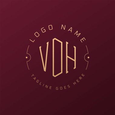 Luxury VDH Logo Design, Elegant Letter VDH Monogram Logo. Minimalist Polygon VDH Logo Design Template clipart