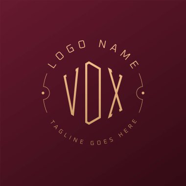 Lüks VDX Logo Tasarımı, Zarif Harf VDX Monogram Logosu. Minimalist Çokgen VDX Logo Tasarım Şablonu