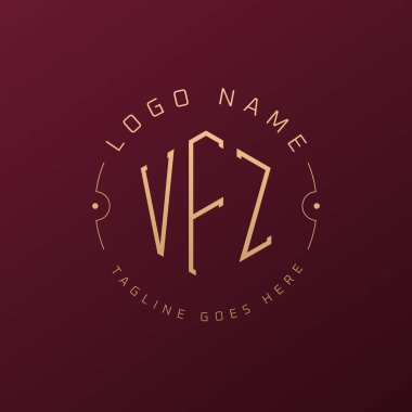 Lüks VFZ Logo Tasarımı, Zarif VFZ Monogram Logosu. Minimalist Çokgen VFZ Logo Tasarım Şablonu