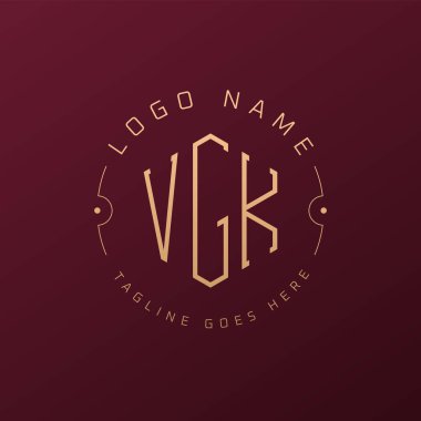 Lüks VGK Logo Tasarımı, Zarif VGK Monogram Logosu. Minimalist Çokgen VGK Logo Tasarım Şablonu