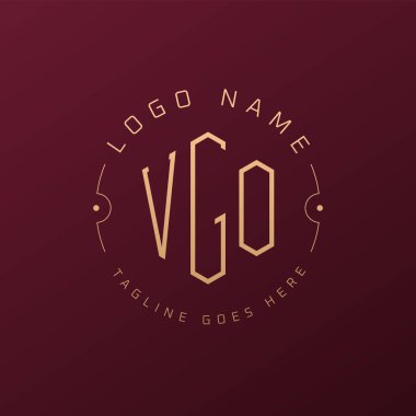 Luxury VGO Logo Design, Elegant Letter VGO Monogram Logo. Minimalist Polygon VGO Logo Design Template clipart