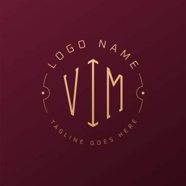 Lüks VIM Logo Tasarımı, Zarif Harf VIM Monogram Logosu. Minimalist Çokgen VIM Logo Tasarım Şablonu