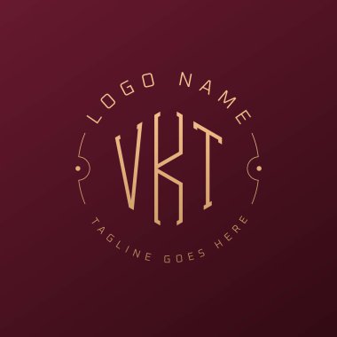 Lüks VKT Logo Tasarımı, Zarif Harf VKT Monogram Logosu. Minimalist Çokgen VKT Logo Tasarım Şablonu