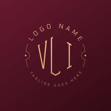 Lüks VLI Logo Tasarımı, Zarif Harf VLI Monogram Logosu. Minimalist Çokgen VLI Logo Tasarım Şablonu