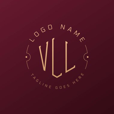Lüks VLL Logo Tasarımı, Zarif Harf VLL Monogram Logosu. Minimalist Çokgen VLL Logo Tasarım Şablonu
