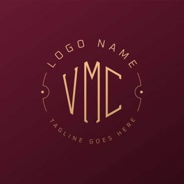 Lüks VMC Logo Tasarımı, Zarif Harf VMC Monogram Logosu. Minimalist Çokgen VMC Logo Tasarım Şablonu