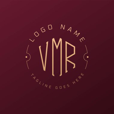 Lüks VMR Logo Tasarımı, Zarif Harf VMR Monogram Logosu. Minimalist Çokgen VMR Logo Tasarım Şablonu