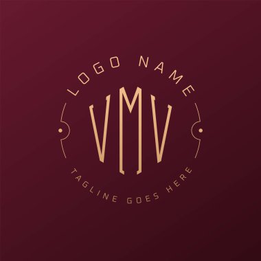 Lüks VMV Logo Tasarımı, Zarif Harf VMV Monogram Logosu. Minimalist Çokgen VMV Logo Tasarım Şablonu