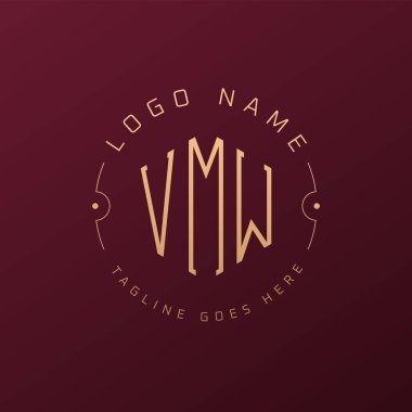 Lüks VMW Logo Tasarımı, Zarif Harf VMW Monogram Logosu. Minimalist Çokgen VMW Logo Tasarım Şablonu