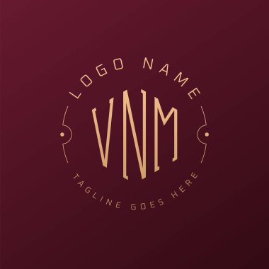 Lüks VNM Logo Tasarımı, Zarif Harf VNM Monogram Logosu. Minimalist Çokgen VNM Logo Tasarım Şablonu