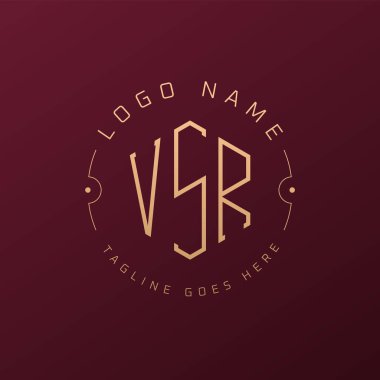 Lüks VSR Logo Tasarımı, Zarif VSR Monogram Logosu. Minimalist Çokgen VSR Logo Tasarım Şablonu