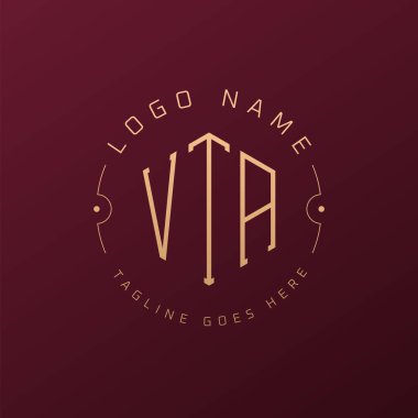 Lüks VTA Logo Tasarımı, Zarif VTA Monogram Logosu. Minimalist Çokgen VTA Logo Tasarım Şablonu