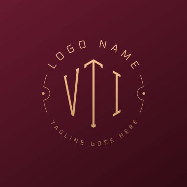 Lüks VTI Logo Tasarımı, Zarif Harf VTI Monogram Logosu. Minimalist Çokgen VTI Logo Tasarım Şablonu