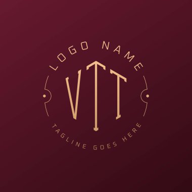 Lüks VTT Logo Tasarımı, Zarif Harf VTT Monogram Logosu. Minimalist Çokgen VTT Logo Tasarım Şablonu