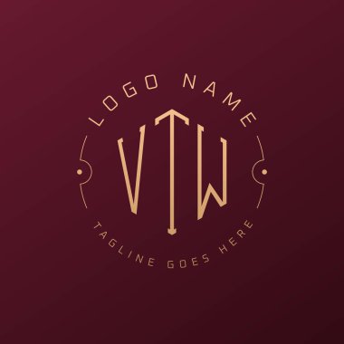 Lüks VTW Logo Tasarımı, Zarif VTW Monogram Logosu. Minimalist Çokgen VTW Logo Tasarım Şablonu