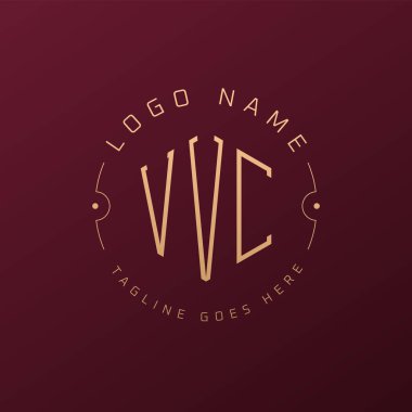 Lüks VVC Logo Tasarımı, Zarif VVVC Monogram Logosu. Minimalist Çokgen VVC Logo Tasarım Şablonu