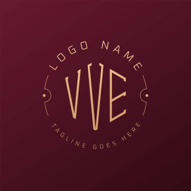 Lüks VVE Logo Tasarımı, Zarif Harf VVE Monogram Logosu. Minimalist Çokgen VVE Logo Tasarım Şablonu