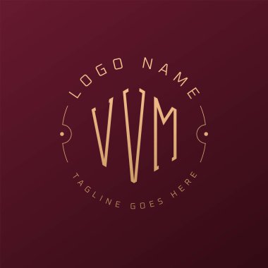 Lüks VVM Logo Tasarımı, Zarif Harf VVVM Monogram Logosu. Minimalist Çokgen VVM Logo Tasarım Şablonu