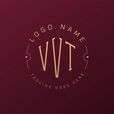 Lüks VVT Logo Tasarımı, Zarif Harf VVVT Monogram Logosu. Minimalist Çokgen VVT Logo Tasarım Şablonu