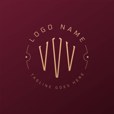 Lüks VVV Logo Tasarımı, Zarif Harf VVVV Monogram Logosu. Minimalist Çokgen VVV Logo Tasarım Şablonu