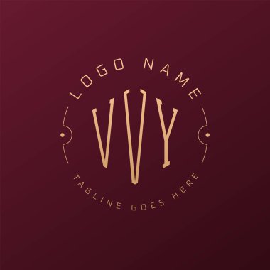 Lüks VVY Logo Tasarımı, Zarif Harf VVVY Monogram Logosu. Minimalist Çokgen VVY Logo Tasarım Şablonu