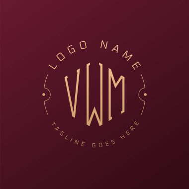 Lüks VWM Logo Tasarımı, Zarif Harf VWM Monogram Logosu. Minimalist Çokgen VWM Logo Tasarım Şablonu