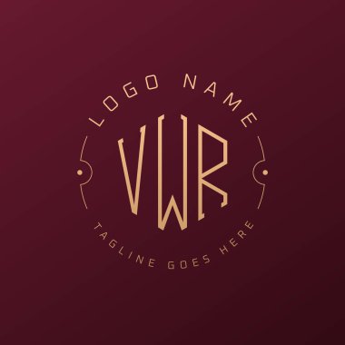 Luxury VWR Logo Design, Elegant Letter VWR Monogram Logo. Minimalist Polygon VWR Logo Design Template clipart