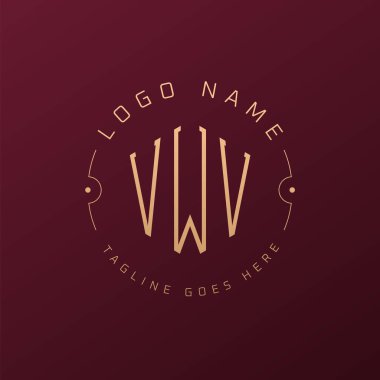Lüks VWV Logo Tasarımı, Zarif Harf VWV Monogram Logosu. Minimalist Çokgen VWV Logo Tasarım Şablonu