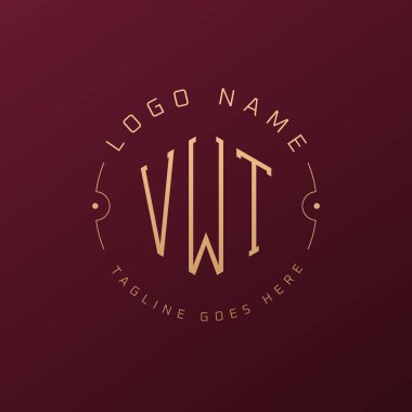Lüks VWT Logo Tasarımı, Zarif Harf VWT Monogram Logosu. Minimalist Çokgen VWT Logo Tasarım Şablonu