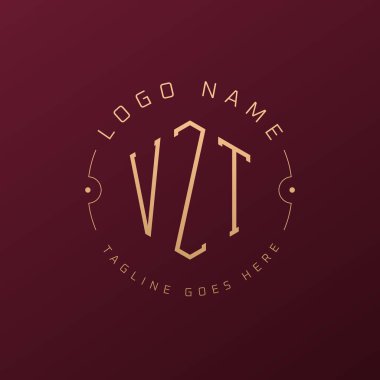 Lüks VZT Logo Tasarımı, Zarif Harf VZT Monogram Logosu. Minimalist Çokgen VZT Logo Tasarım Şablonu