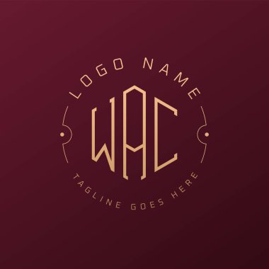 Luxury WAC Logo Design, Elegant Letter WAC Monogram Logo. Minimalist Polygon WAC Logo Design Template clipart