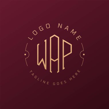 Luxury WAP Logo Design, Elegant Letter WAP Monogram Logo. Minimalist Polygon WAP Logo Design Template clipart