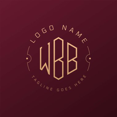 Lüks WBB Logo Tasarımı, Zarif Harf WBB Monogram Logosu. Minimalist Çokgen WBB Logo Tasarım Şablonu